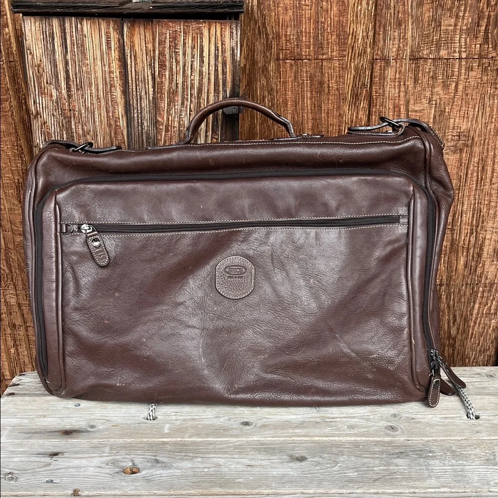 BRIC’S Large Brown Leather Garment Travel Bag – Made in Italy - With Accessories